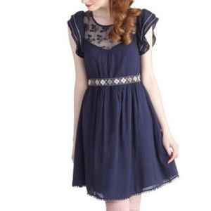 Moon Collection Illusion Neckline Dress